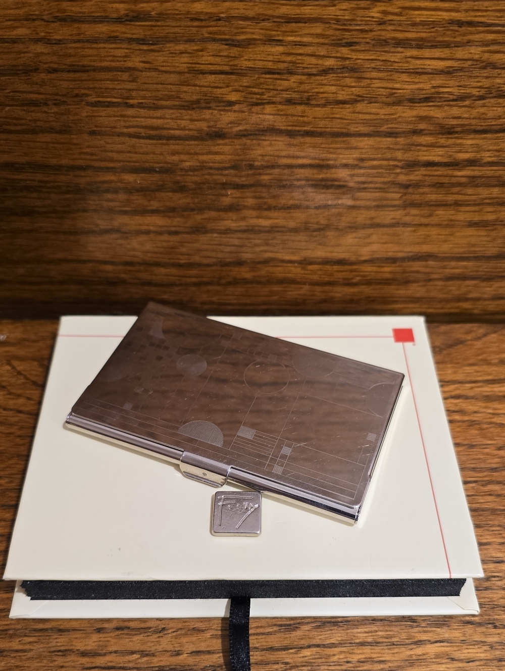 Frank Lloyd Wright Silver Coonley Card Case With Original Box